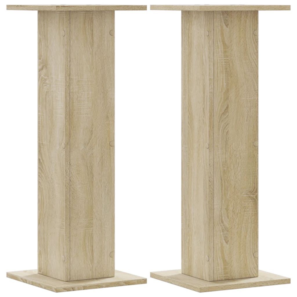 vidaXL Soportes altavoces 2 uds madera 30x30x80 cm Color Gris hormigón,  Gris sonoma,  Blanco y mas