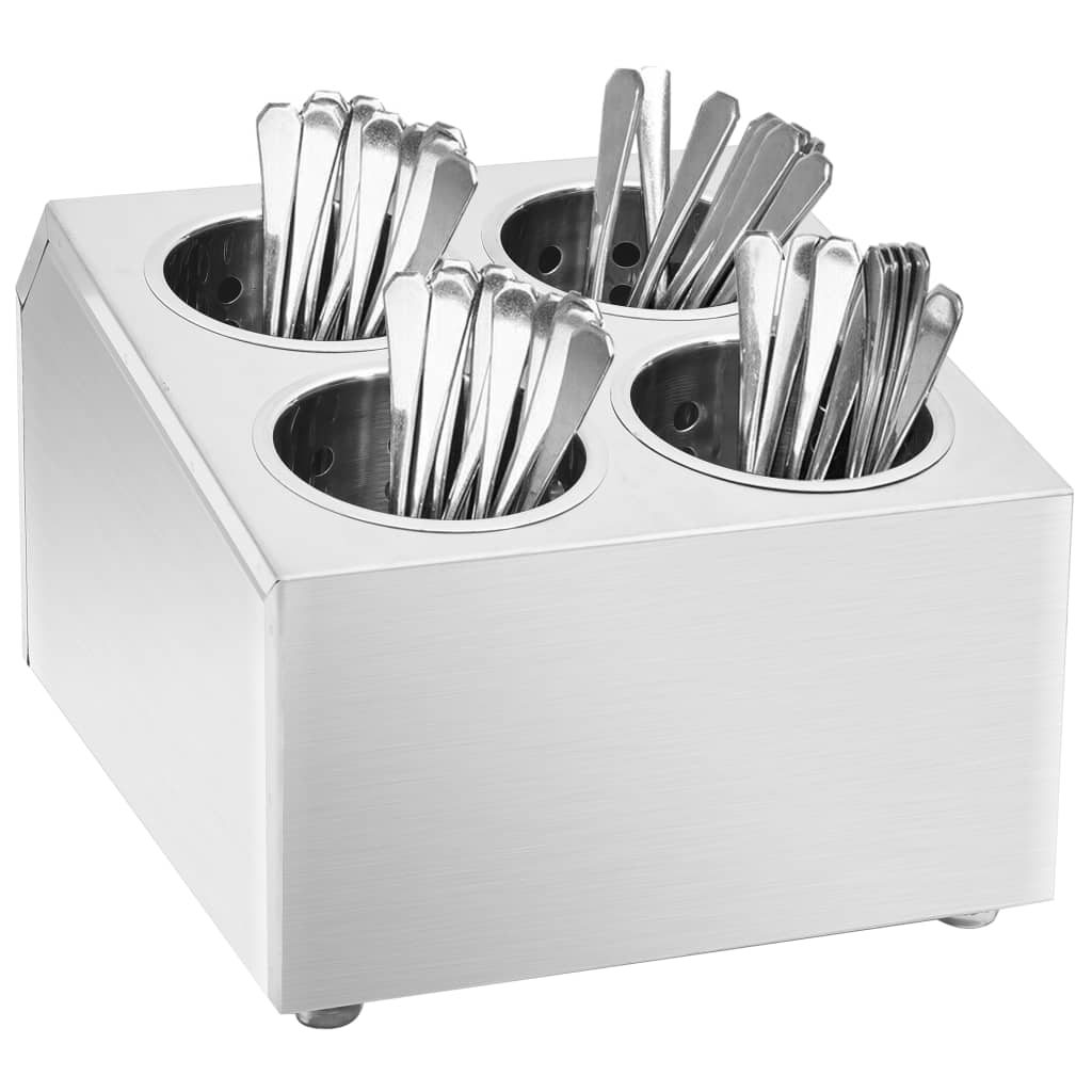 vidaXL Soporte para Cubiertos Acero Inoxidable Taco Dimensiones 26.5x30.5x20 cm (cuadrado),  50.5x15x18 cm (rectangular),  63x15x18 cm (rectangular) y mas