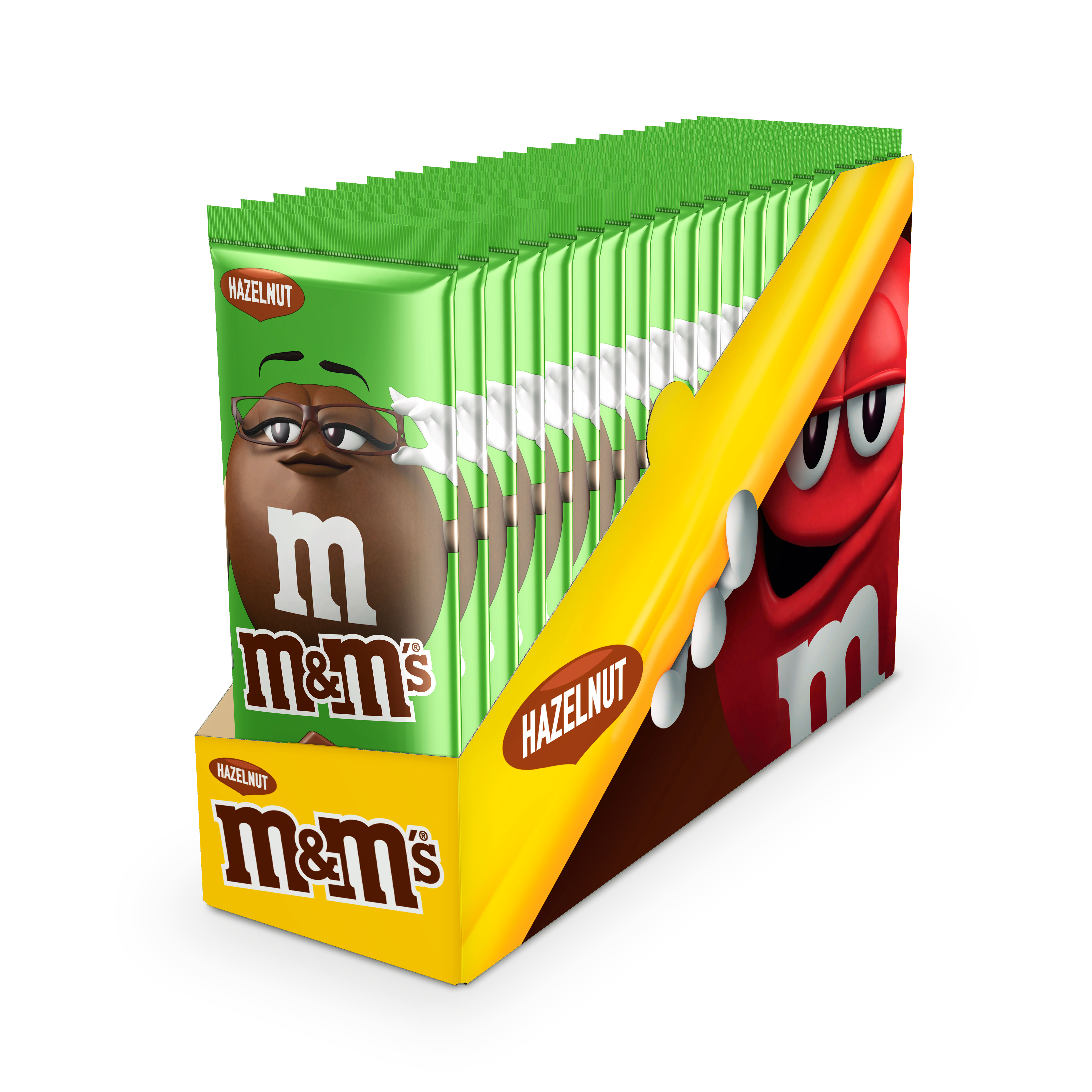 Caja de M&M sabor chocolate con leche 18 unidades