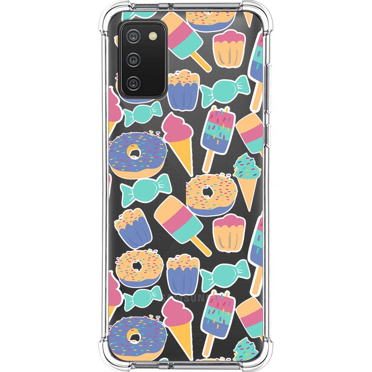 Tumundosmartphone Funda Silicona Antigolpes para Samsung Galaxy A02s diseño Dulces 02 Dibujos