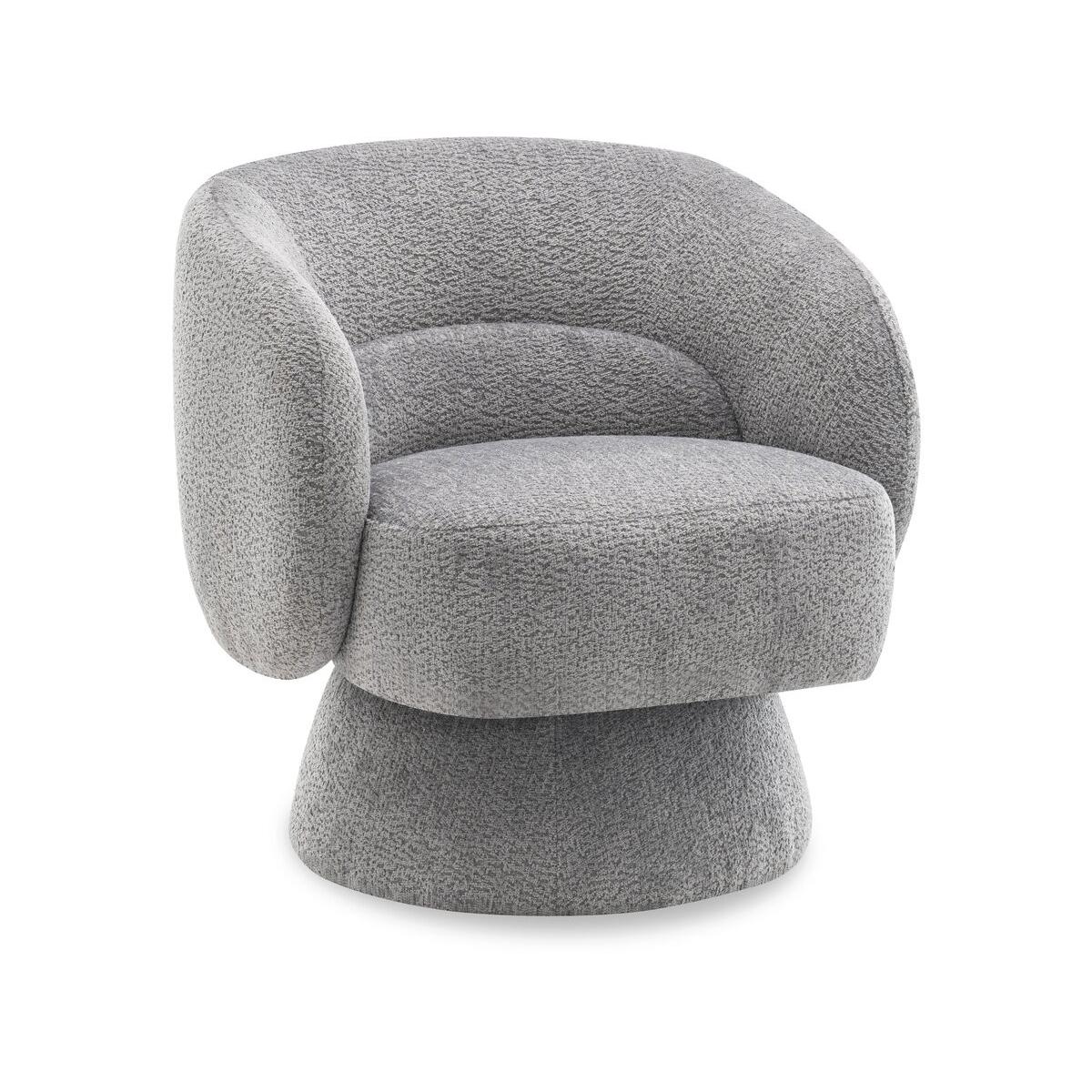 Habitat y Jardin - Sillón giratorio "Franklin" de rizo - 74 x 75 x 75 cm - Gris