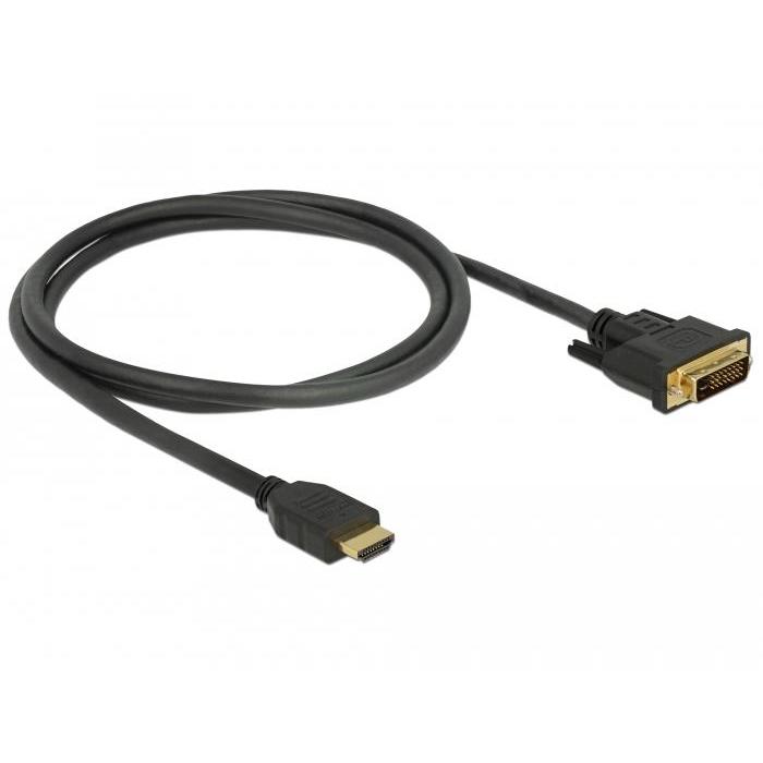 Delock 85652 Adaptador HDMI a DVI 1m Negro - Calidad Óptima