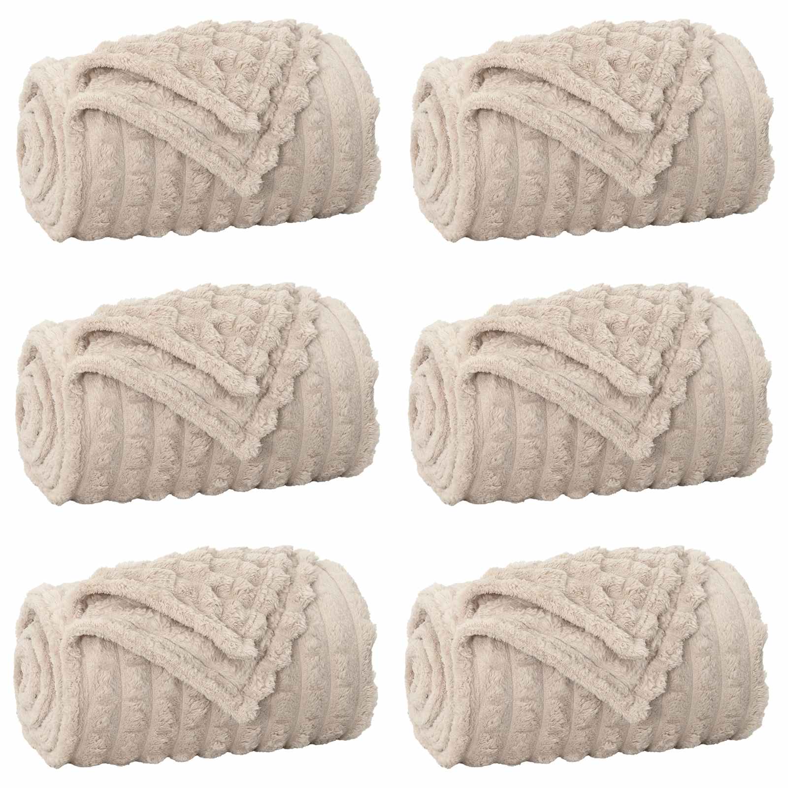 vidaXL Mantitas de Sofá 6 pcs Beige 240 x 220 cm Lana