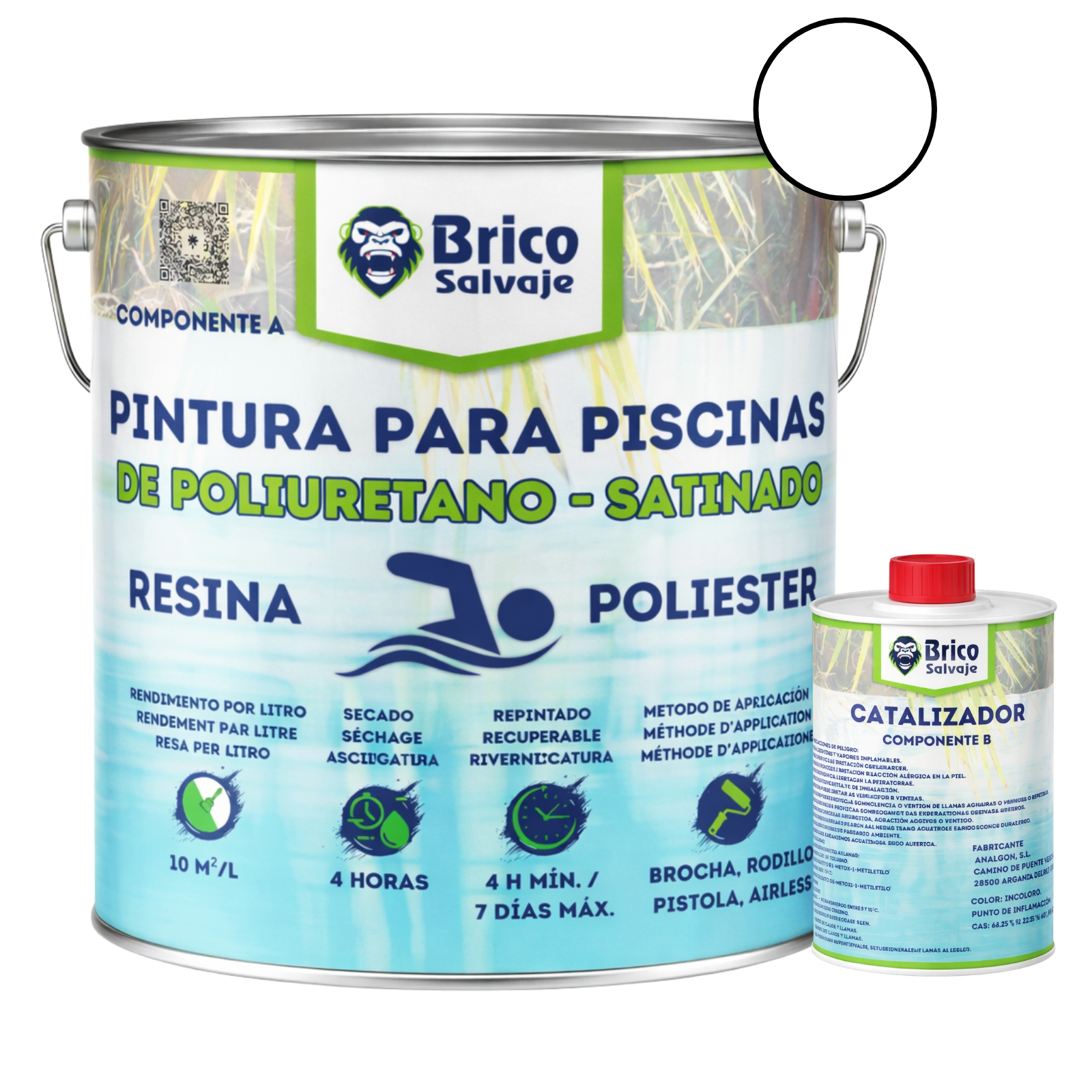 Pintura para piscinas de poliéster de BRICOSALVAJE - Protección y embellecimiento para piscinas de poliéster