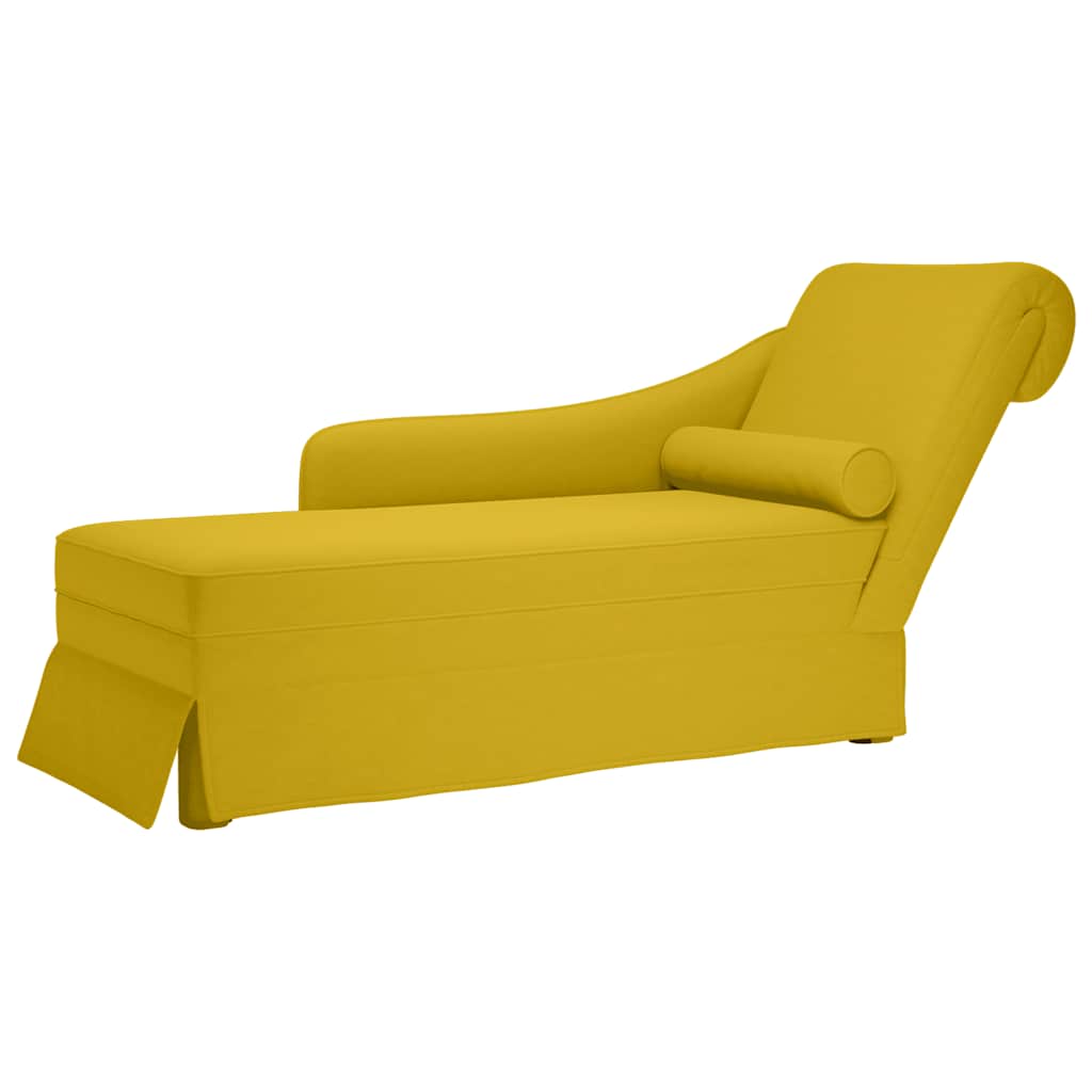 vidaXL Chaise longue respaldo reposabrazos derecho terciopelo amarillo