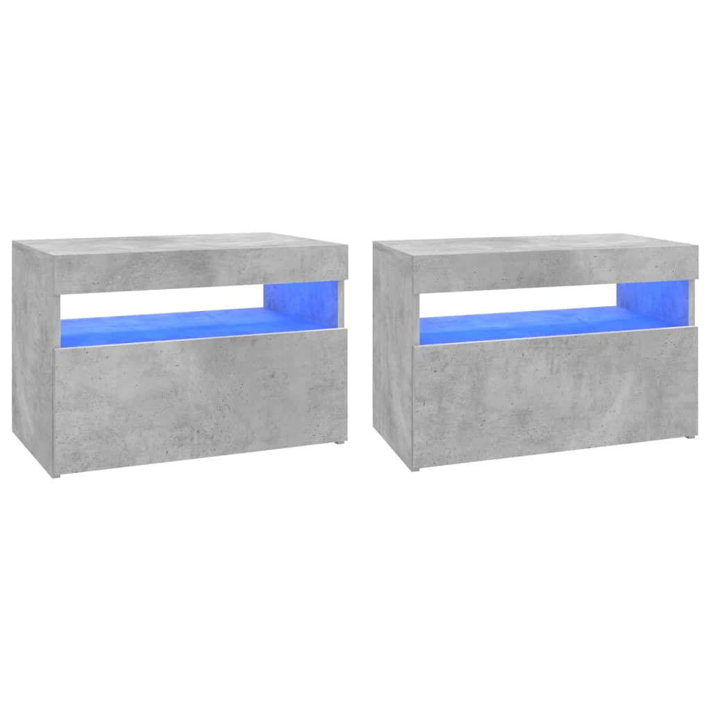 vidaXL Muebles de TV con luces LED 2 uds 60x35x40 cm, Mueble de Salon, Mueble TV, Mueble TV salon, Mesa de TV, Mueble tele