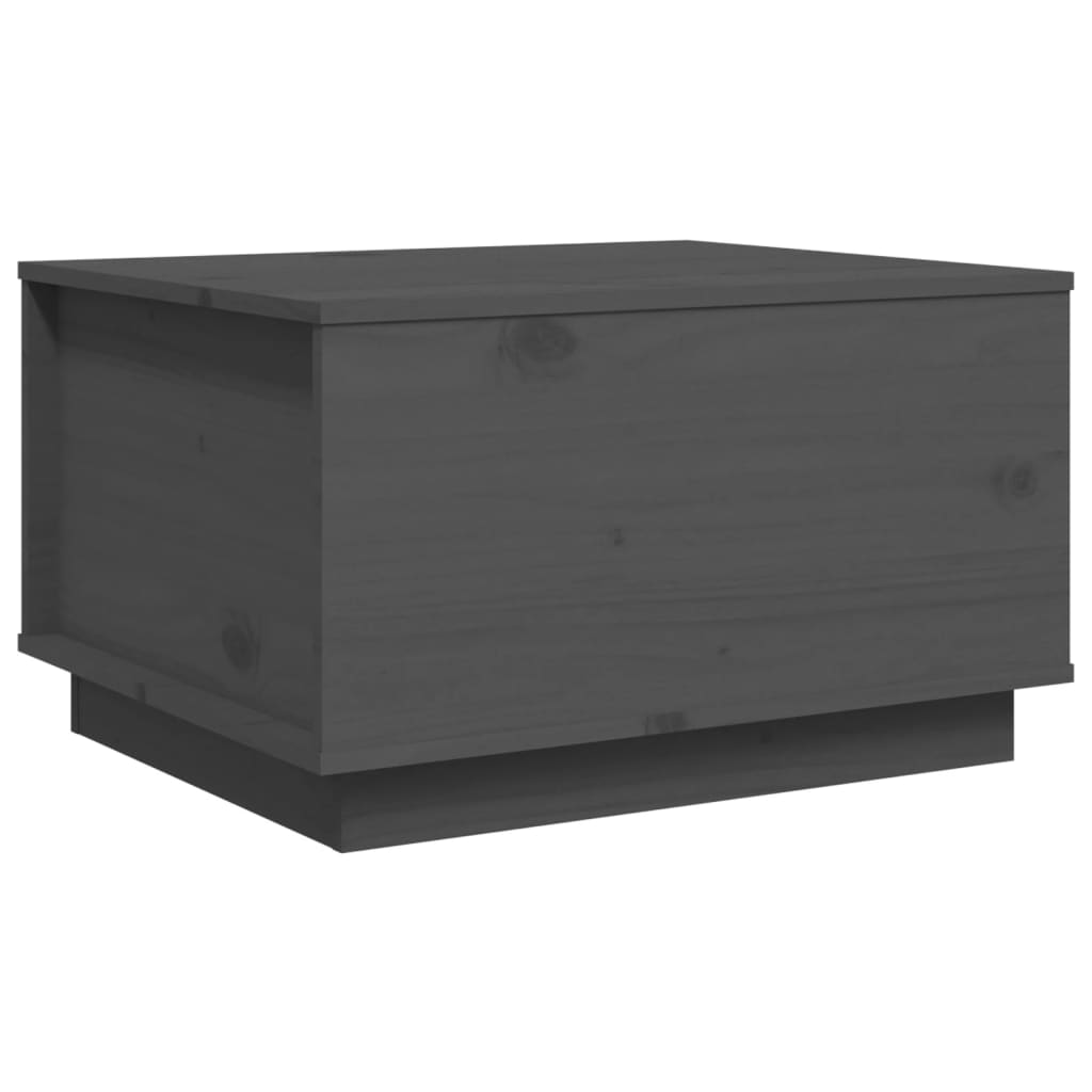 vidaXL Mesa de centro madera maciza de pino gris 60x50x35 cm