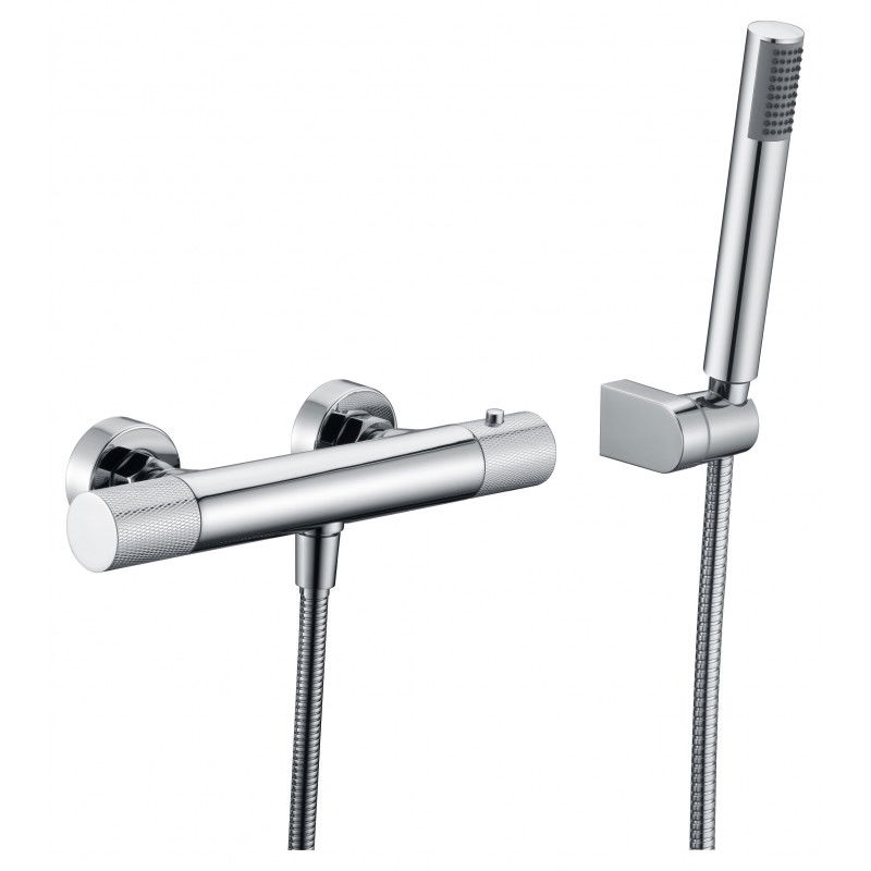 Imex Line BTD038-5 grifo redondo termostático para ducha de latón cromado