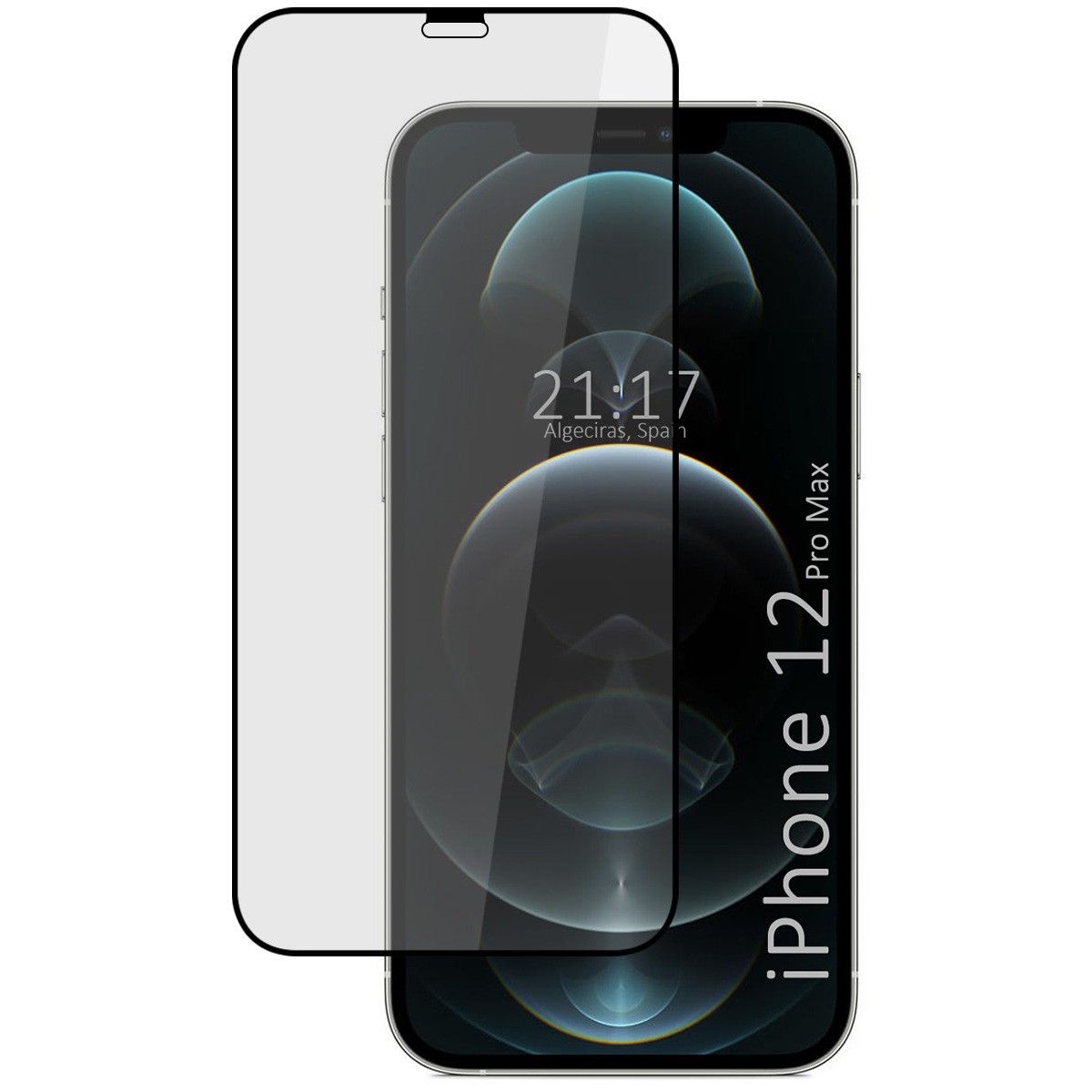 Tumundosmartphone Protector Cristal Templado Completo 5D Full Glue Negro para Iphone 12 Pro Max (6.7) Vidrio