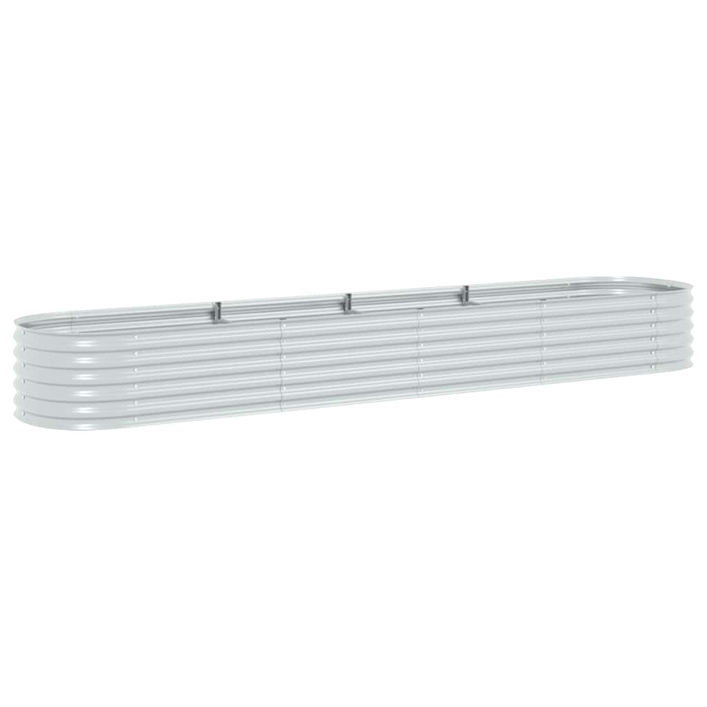 vidaXL Arriate de acero galvanizado plateado 400x80x44 cm