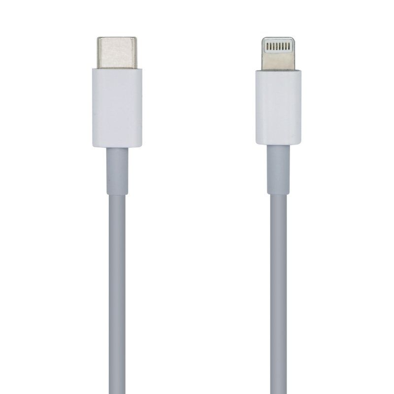Cable lightning aisens a102-0441/ lightning macho - usb tipo-c macho/ 20cm/ blanco