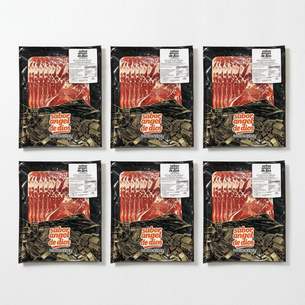 PETALOS DE JAMON IBERICO SABOR ANGEL DE DIOS - 6 SOBRES, 150GR CADA UNO - TOTAL 900GR