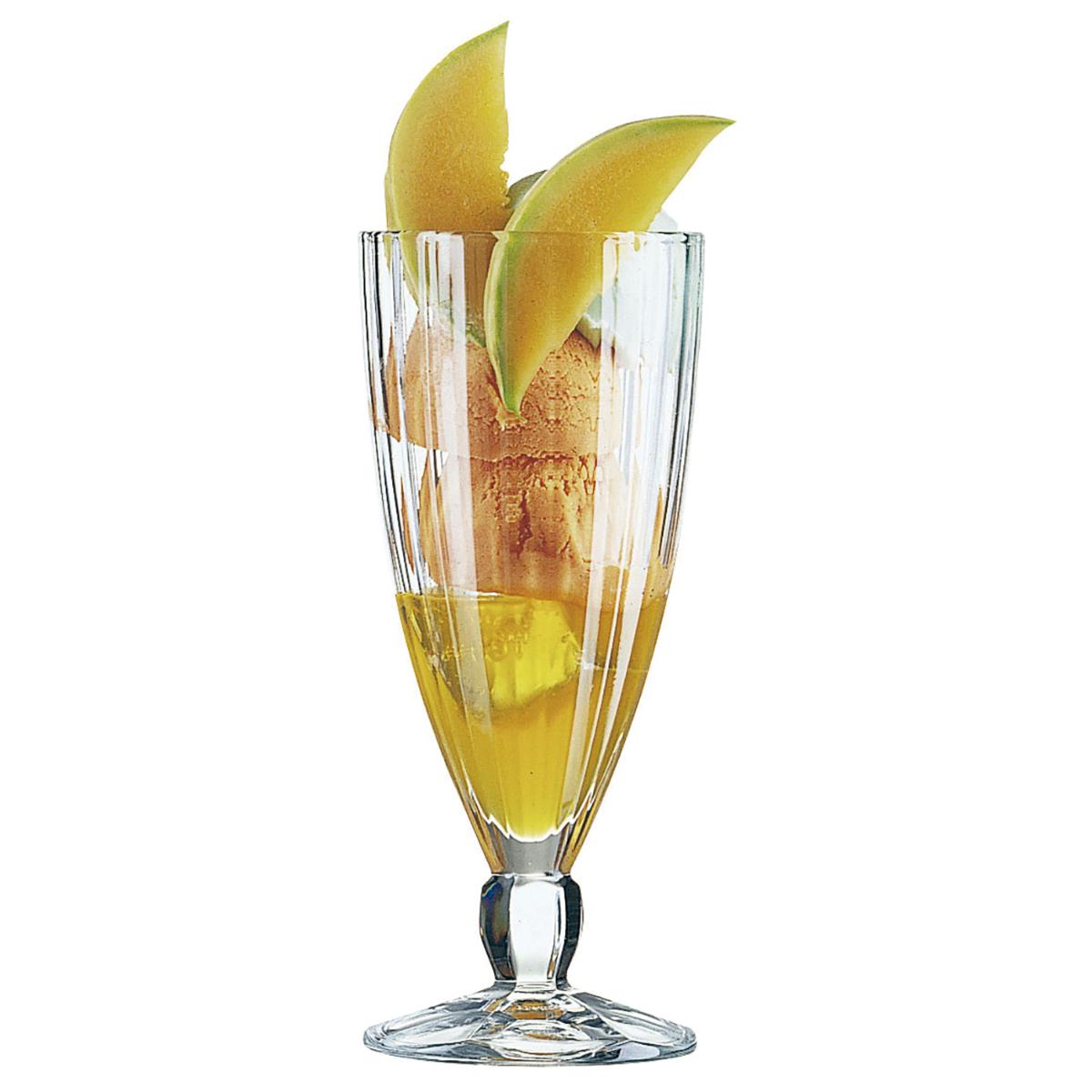 ARCOROC QUADRO Caja 6 Copas Helado Vidrio 8,1X19,1CM - 36CL Transparente Brillo Fabricado en Francia Reciclable