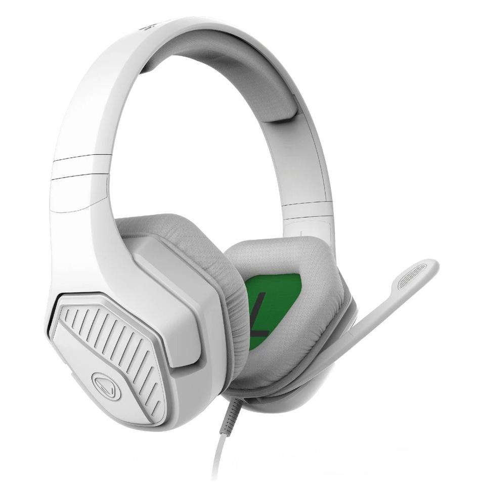 Snakebyte - Auriculares de diadema para estudio SB921988, conexión alámbrica de latencia mínima, diseño ergonómico y cómodo para uso prolongado en entornos domésticos y de entretenimiento, color blanco