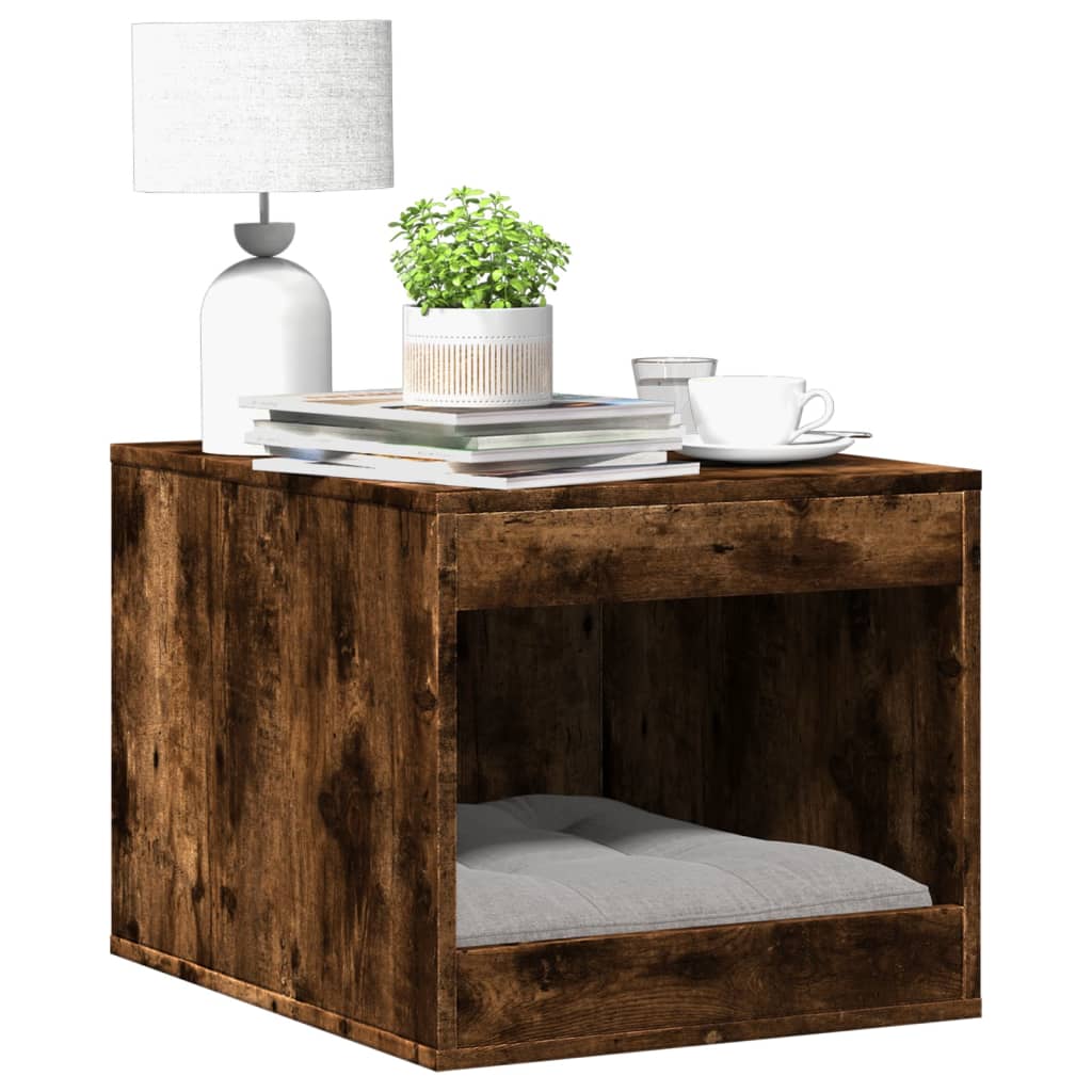 vidaXL Mueble arenero para gatos madera 47x59x42 cm en color Roble Sonoma/Marrón roble/Blanco y más | almacenamiento funcional diseño moderno para baño dormitorio sala