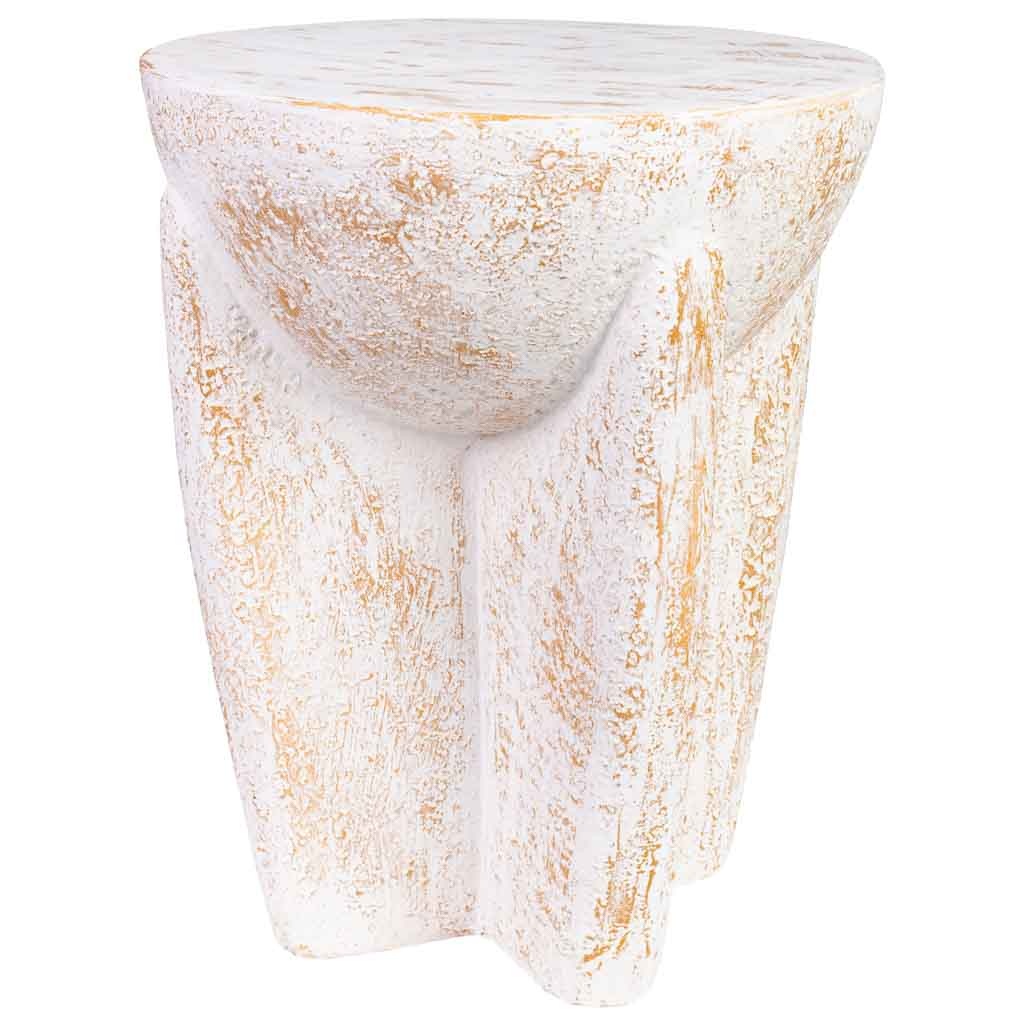 Wonderlust Deco - Mesa auxiliar de magnesio blanca 38x38x46 Blanco 38x38x46h cm