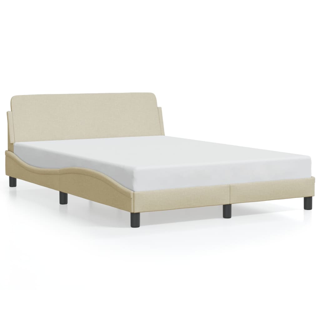 vidaXL Estructura de cama Dover tela crema 120x200 cm