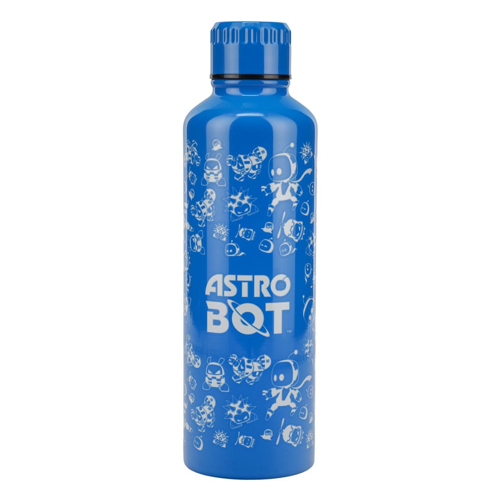 Astro Bot Botella de agua de metal, botella de acero inoxidable de 500 ml con tapa de rosca, termo de viaje reutilizable para jugadores, escuela, trabajo y regalos Paladone
