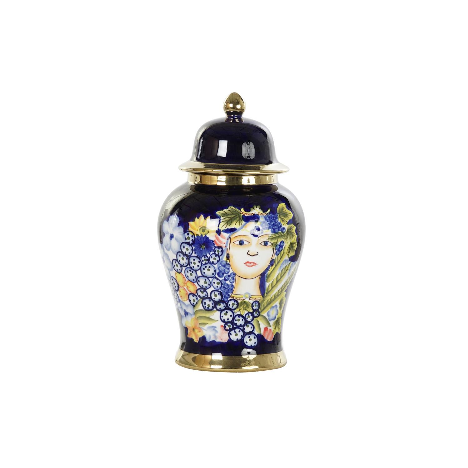 JARRON PORCELANA 22X22X42 CARA MULTICOLOR JR190256
