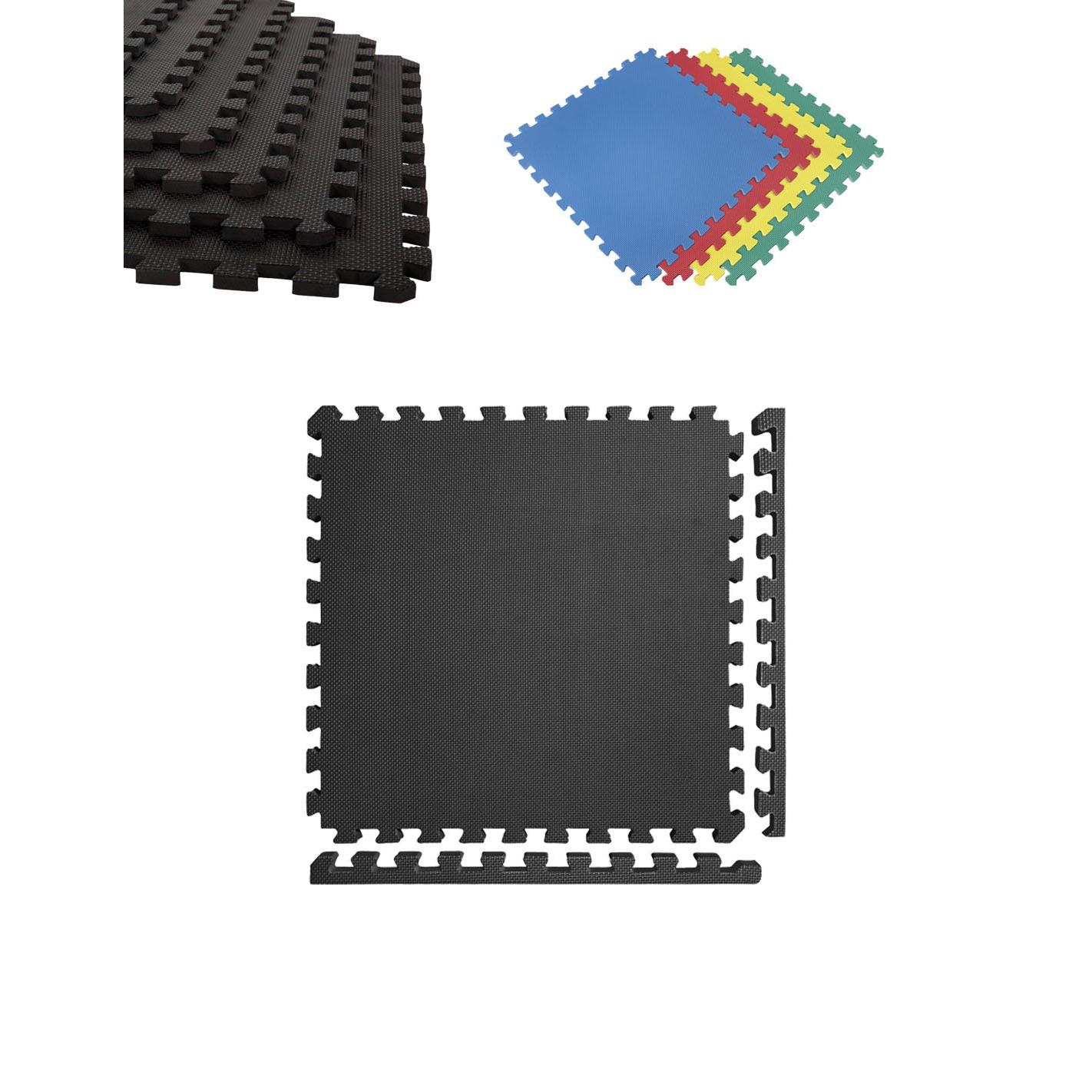JARDIN202 - Esterilla Puzzle para Suelos de Gimnasio y Fitness | Protección de Goma 60x60 cm | Colchoneta Antideslizante