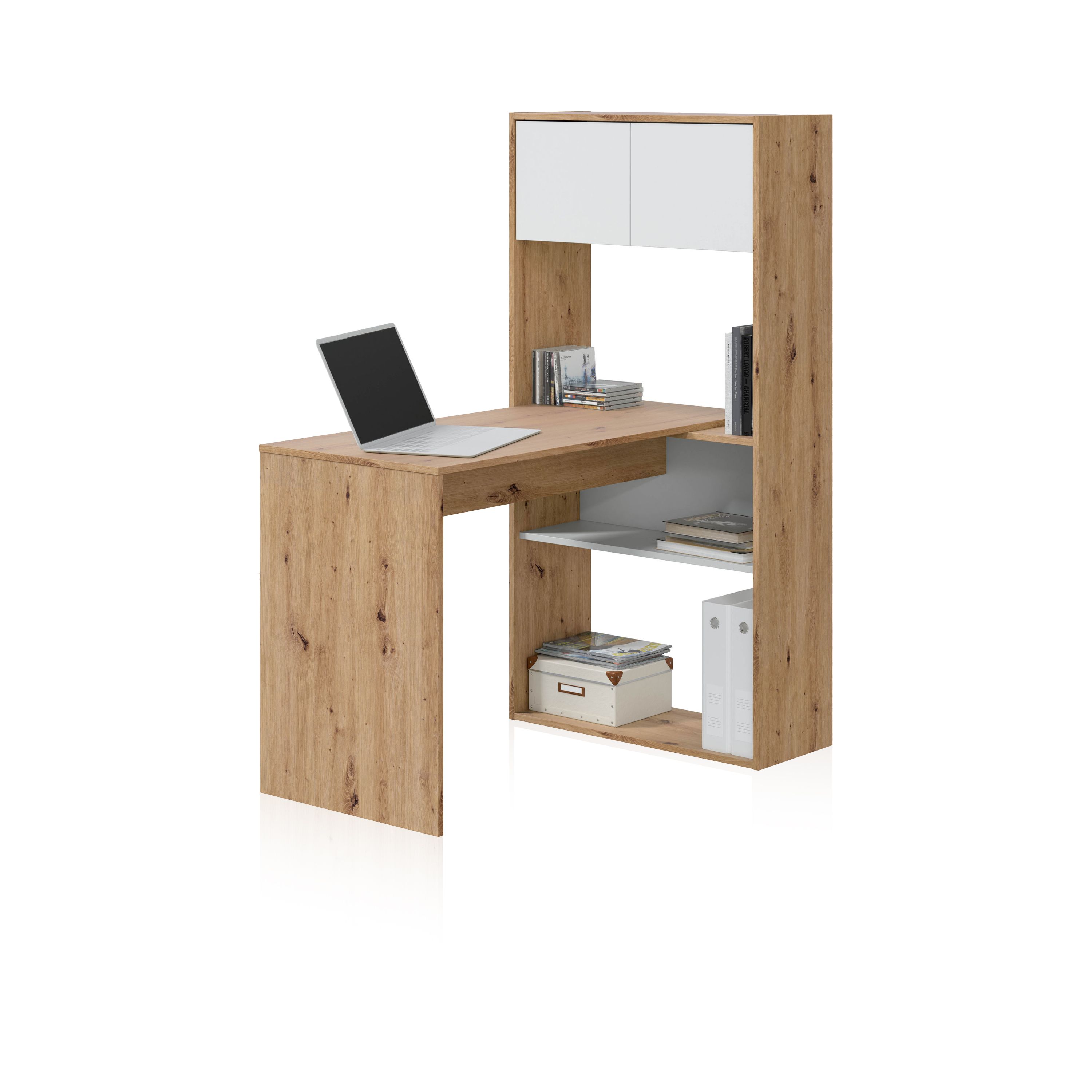 duehome - Mesa de escritorio con estantería Dess