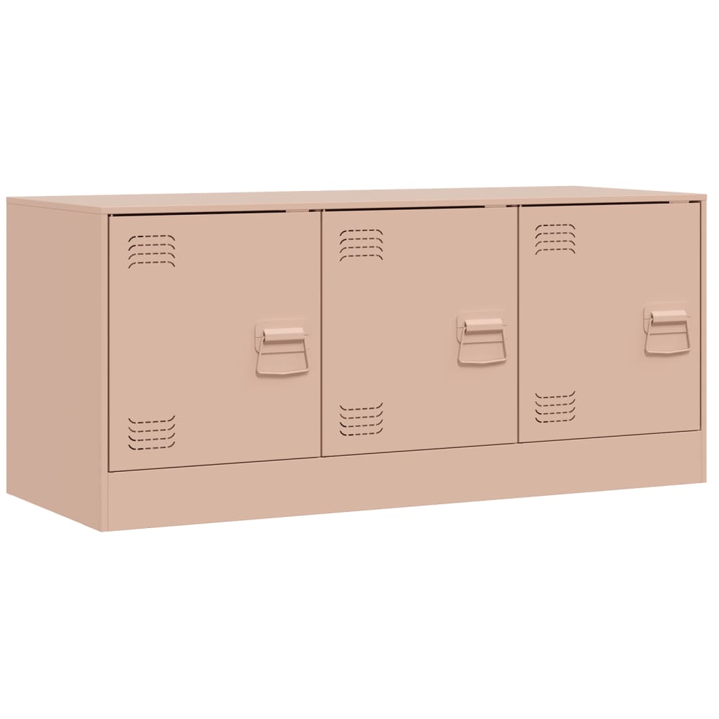 vidaXL Mueble para TV de acero 99x39x44 cm en color Amarillo mostaza/Rosa/Negro y más | almacenamiento funcional diseño moderno para baño dormitorio sala