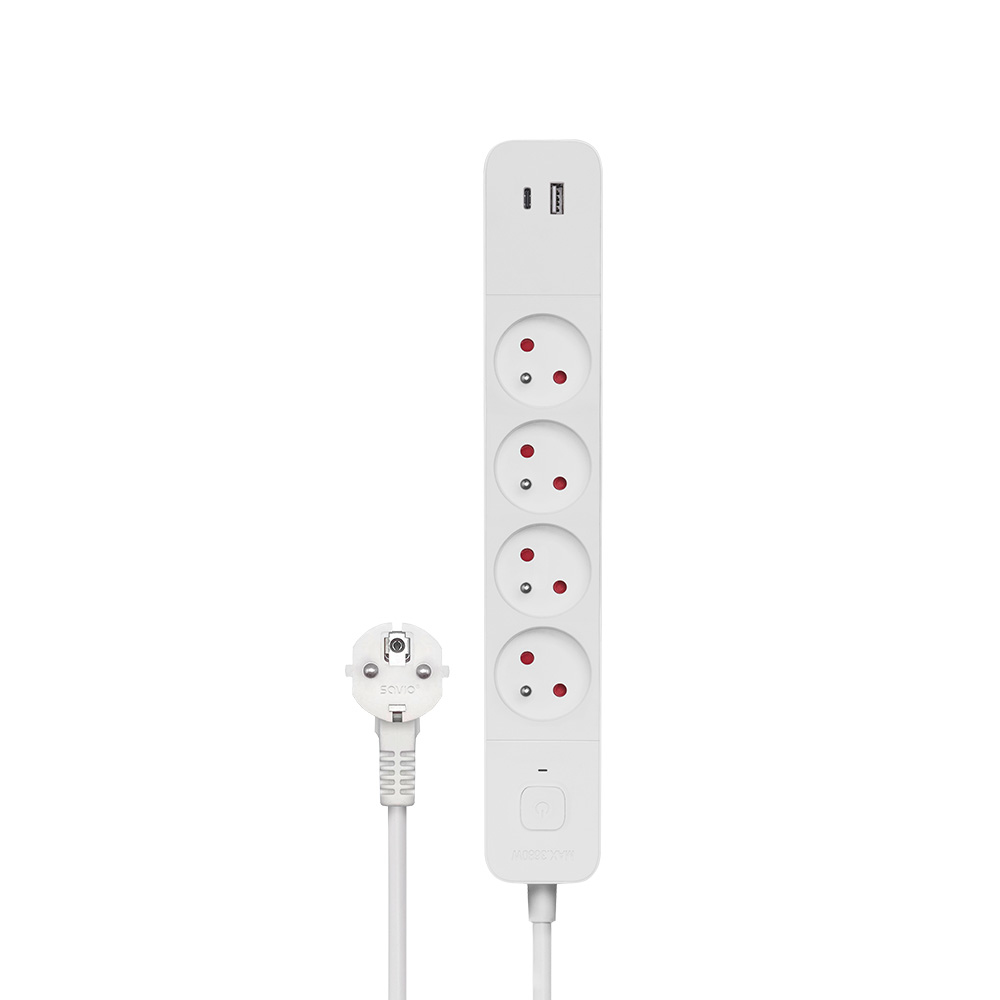 Savio LZ-114 4 salidas AC Tipo E 1,5 m 2 3680 W Blanco