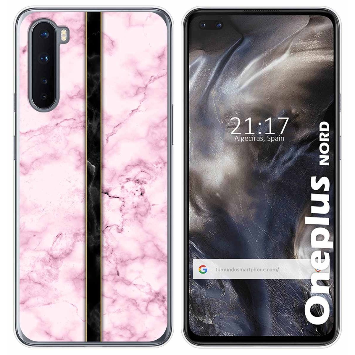 Tumundosmartphone Funda Gel Tpu para OnePlus Nord diseño Mármol 04 Dibujos