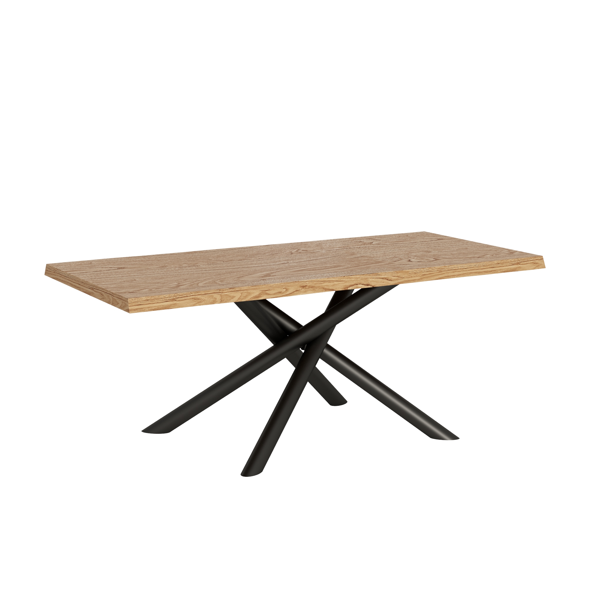Mesa extensible 90x180/280 cm Vindral roble descortezado patas antracita - Itamoby