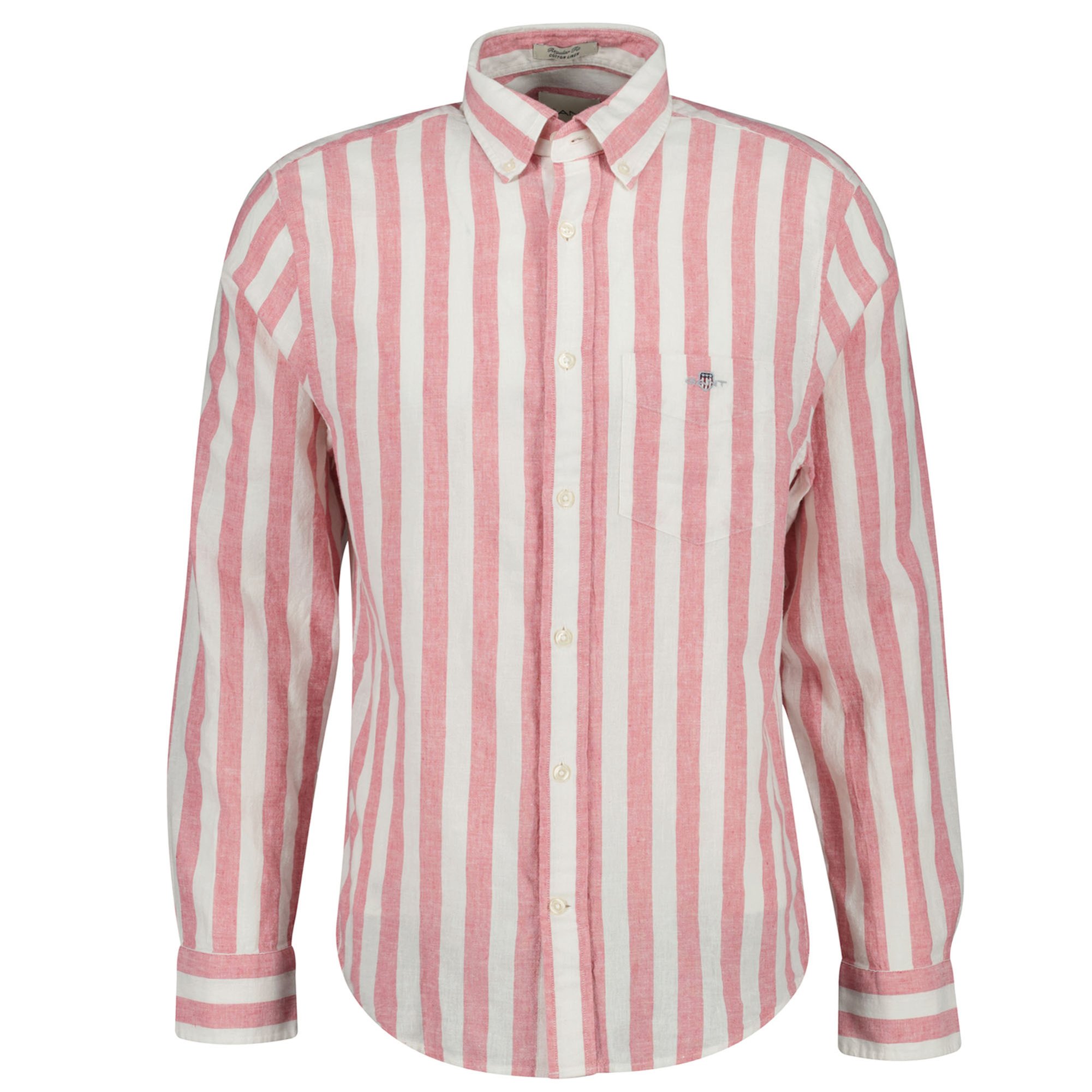 GANT Camisa para hombre - Regular Cotton Linen Stripe Shirt, mezcla de lino y algodón, a rayas REGULAR COTTON LINEN STRIPE SHIRT