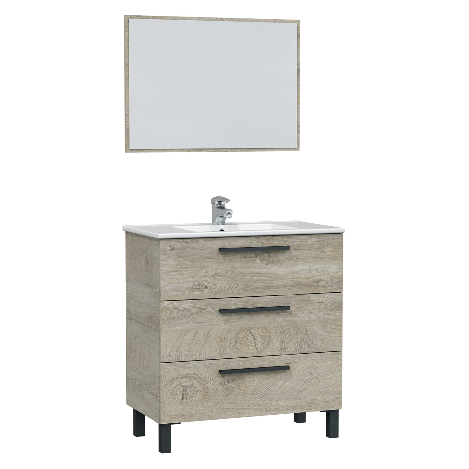 VS Venta-Stock Mueble Baño Alise 3C 80cm Alaska con Espejo