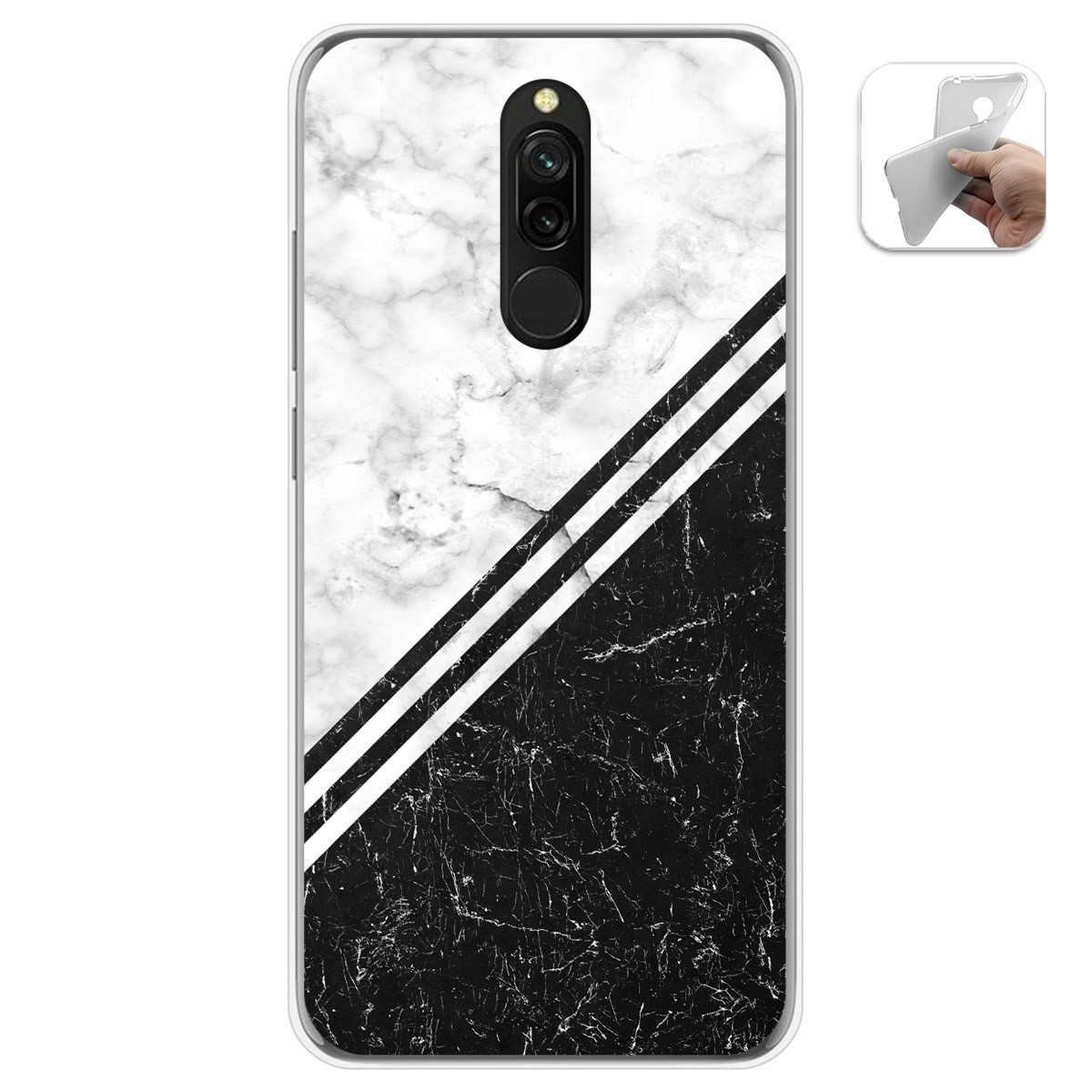 Tumundosmartphone Funda Gel Tpu para Xiaomi Redmi 8 diseño Mármol 01 Dibujos
