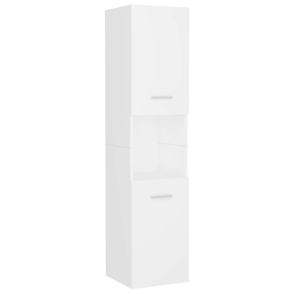 vidaXL Armario de baño madera contrachapada blanco 30x30x130 cm