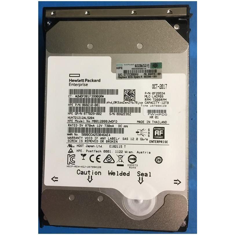 Hpe 882398 -001 internal hard drive 3.5" 12 tb sas
