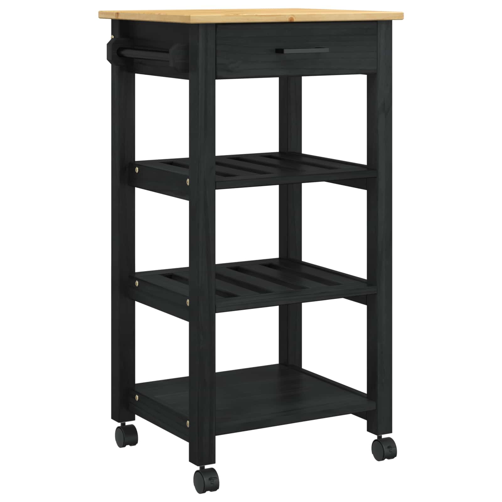 vidaXL Carro de Cocina MONZA Madera de Pino Macizo Carrito Funcional madera 48x40x88,5 cm