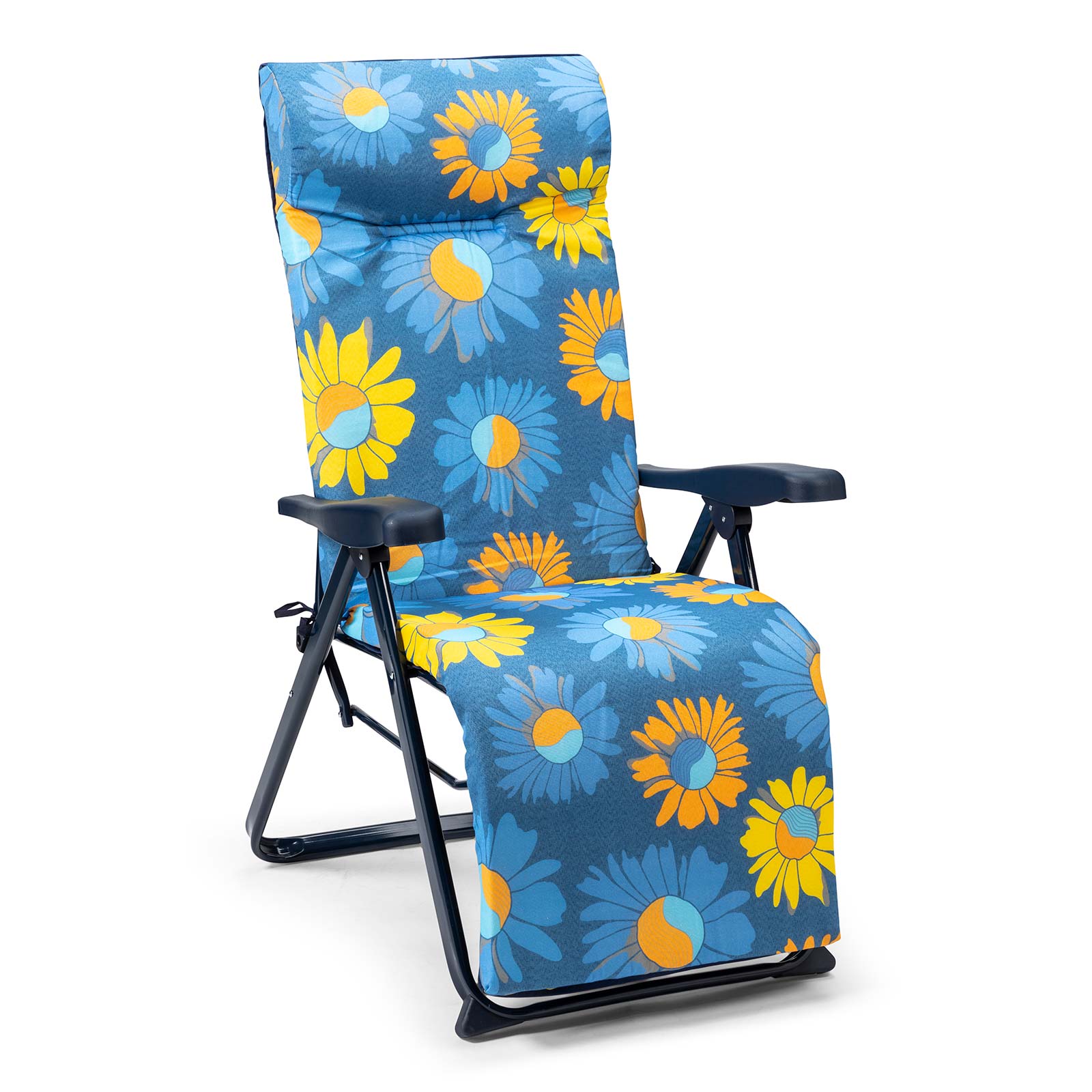 Solenny Tumbona Plegable de Jardín Solenny Regulable Acolchada 86x62x114 cm 6 Posiciones con Cabezal Anatómico