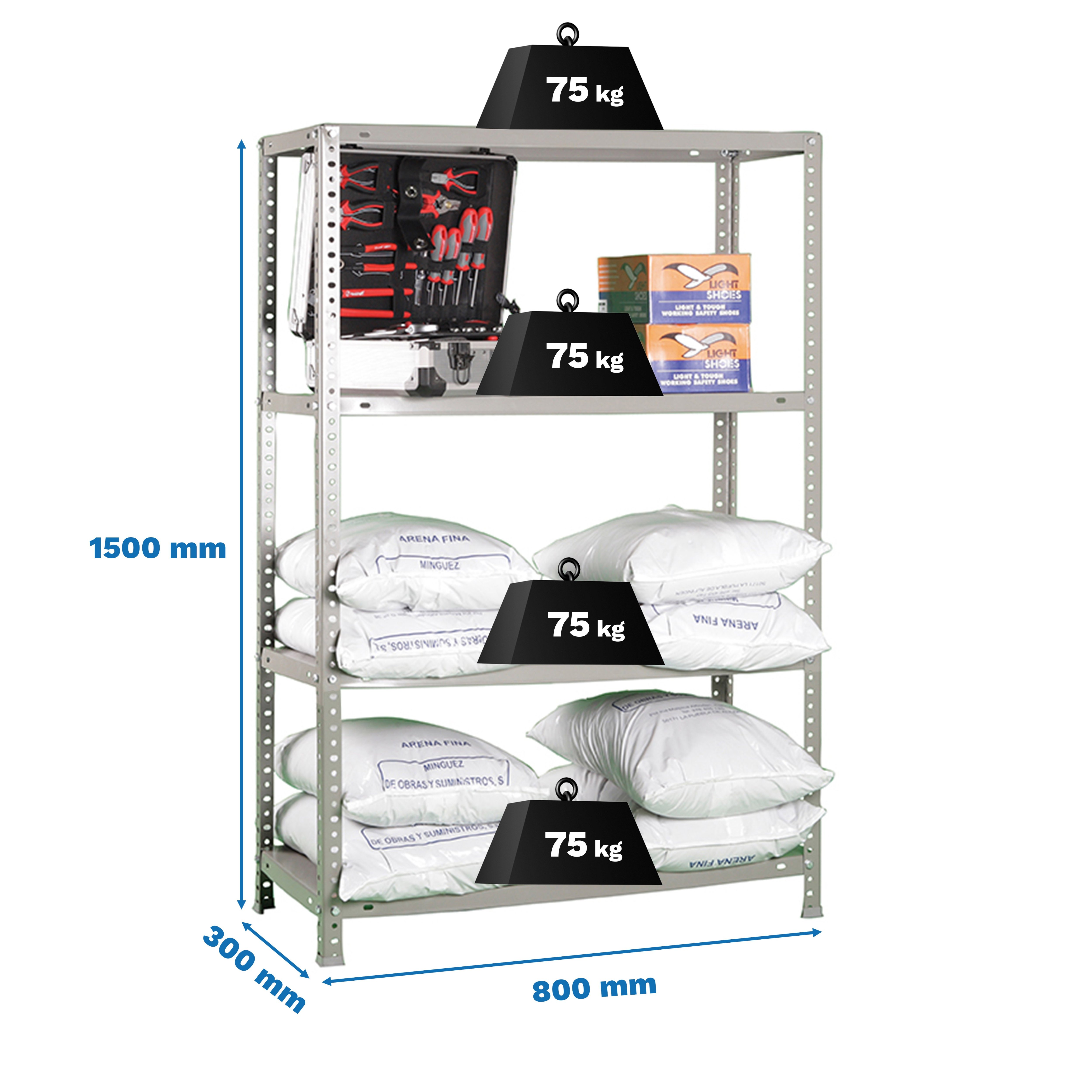 Estantería SIMONRACK Advantage Kit mini 4/300 1500 gris