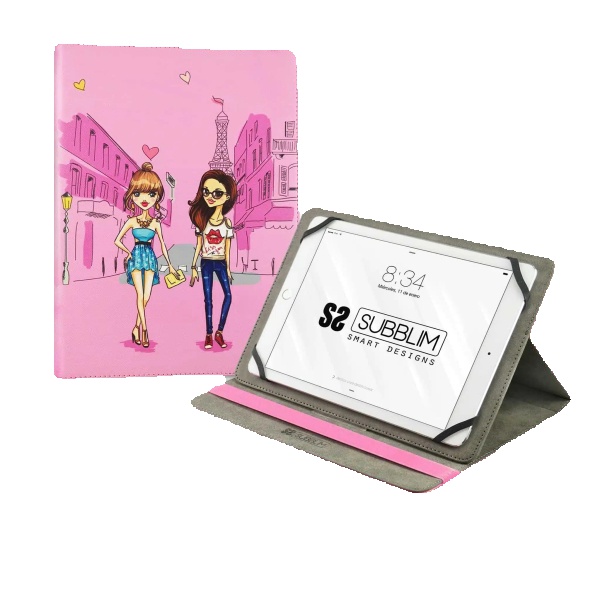 Subblim funda tablet universal trendy 9.6” a 11” - posicion stand con 2 angulos de vision - soporte antideslizante - colores varios