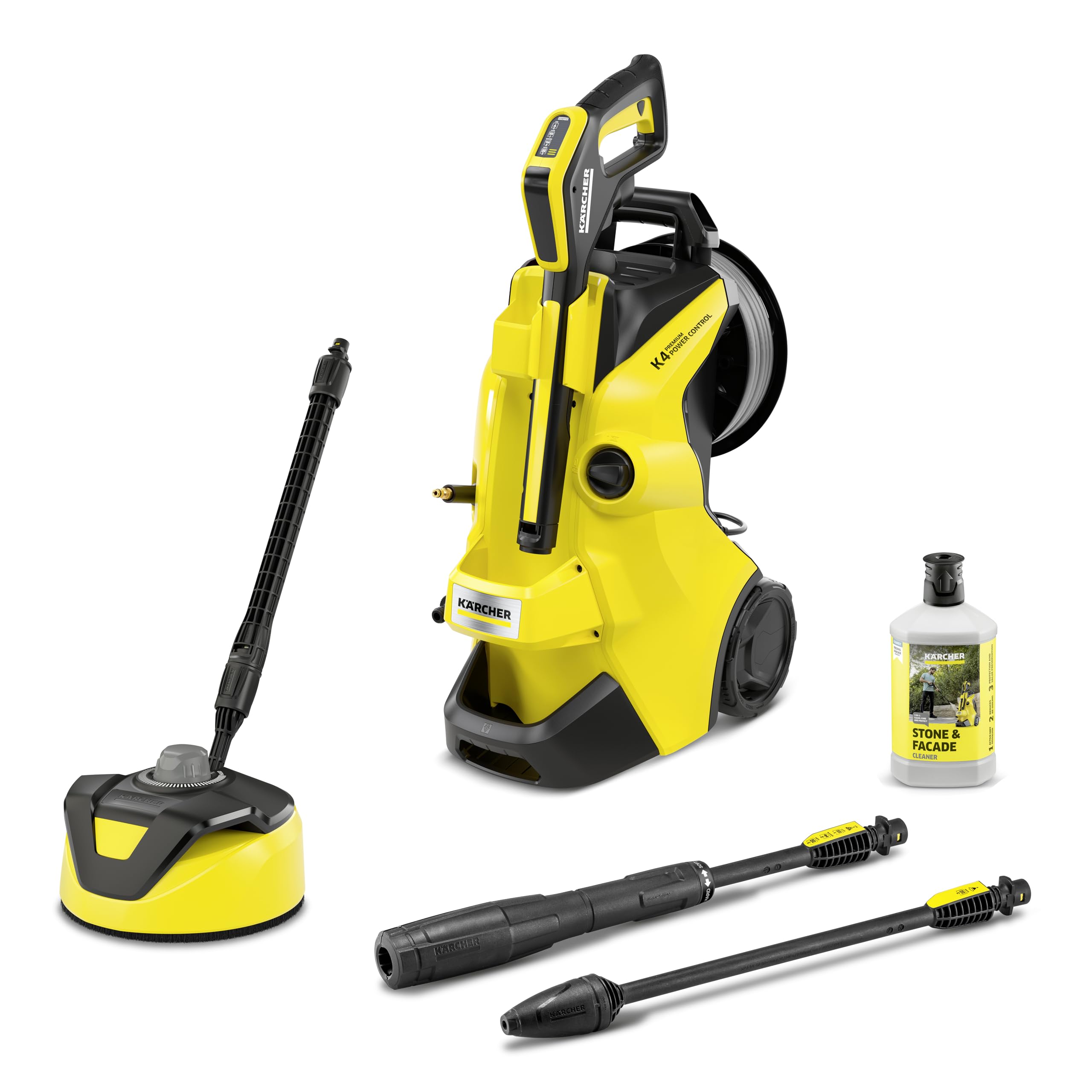 Kärcher Limpiador de alta presión K 4 Premium Power Control Flex Home, máx. 130 bar, 420 l/h, carrete de manguera, fresa de suciedad, kit para el hogar, pistola de alta presión