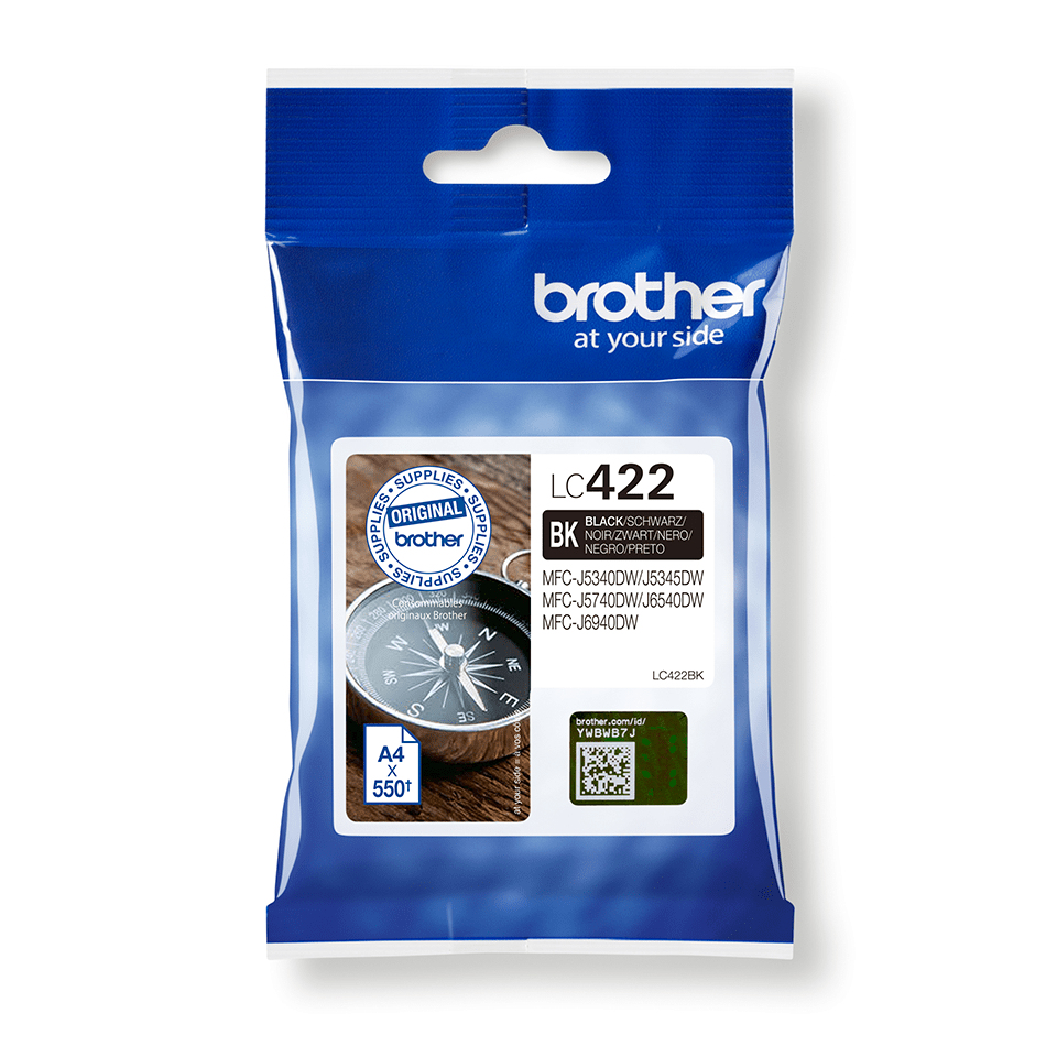Brother LC-422BK Original Negro Para MFC-J5340DW, MFC-J5740DW, MFC-J6540DW, MFC-J6940DW