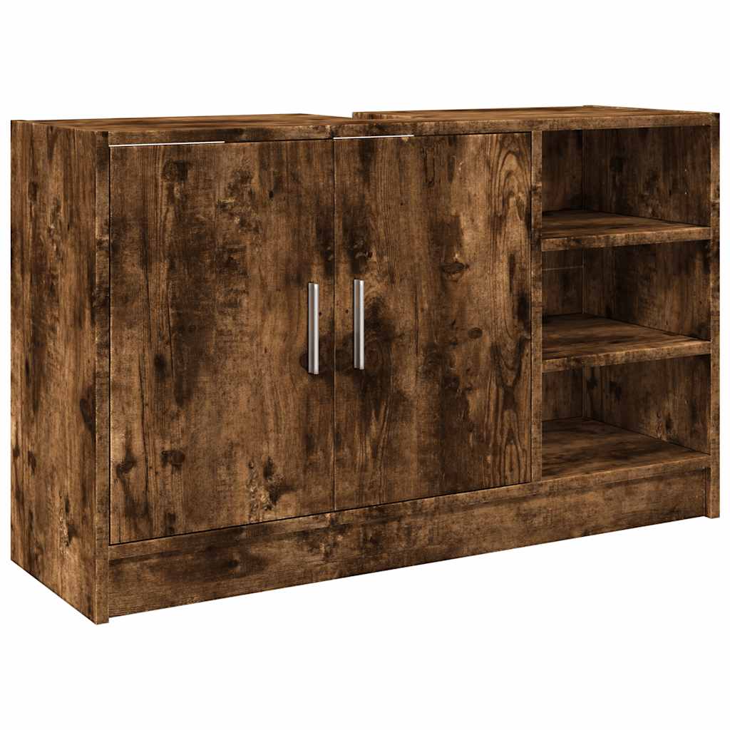 vidaXL Armario de lavabo madera de ingeniería 90x29x55 cm en color Blanco/Gris hormigón/Gris sonoma y más | almacenamiento funcional diseño moderno para baño dormitorio sala