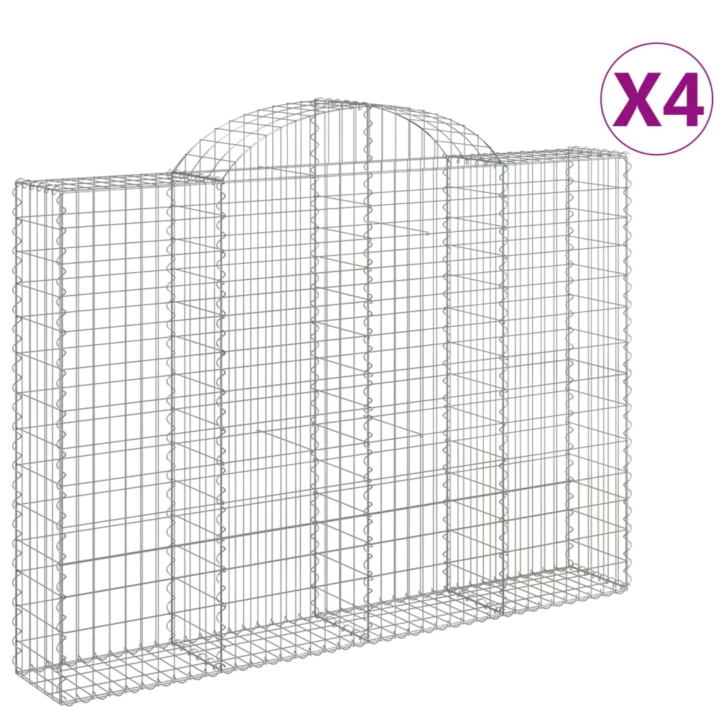 Vidaxl Cestas de Gaviones Forma de Arco Hierro 4 Uds