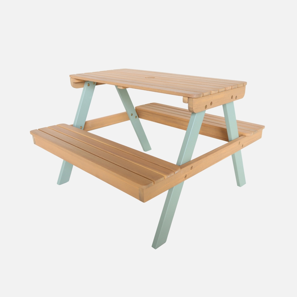sweeek - Mesa infantil de picnic de madera de 2 plazas , Caroline , 71x35x50