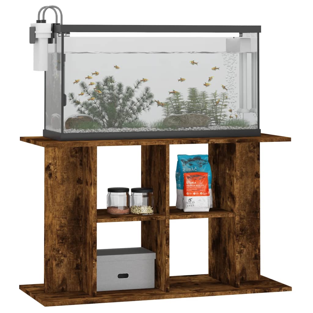 vidaXL Soporte de acuario madera ingeniería 100x40x60 cm Color Blanco brillante,  Gris hormigón,  Roble ahumado y mas