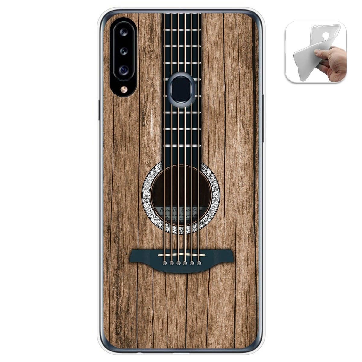 Tumundosmartphone Funda Gel Tpu para Samsung Galaxy A20s diseño Madera 11 Dibujos