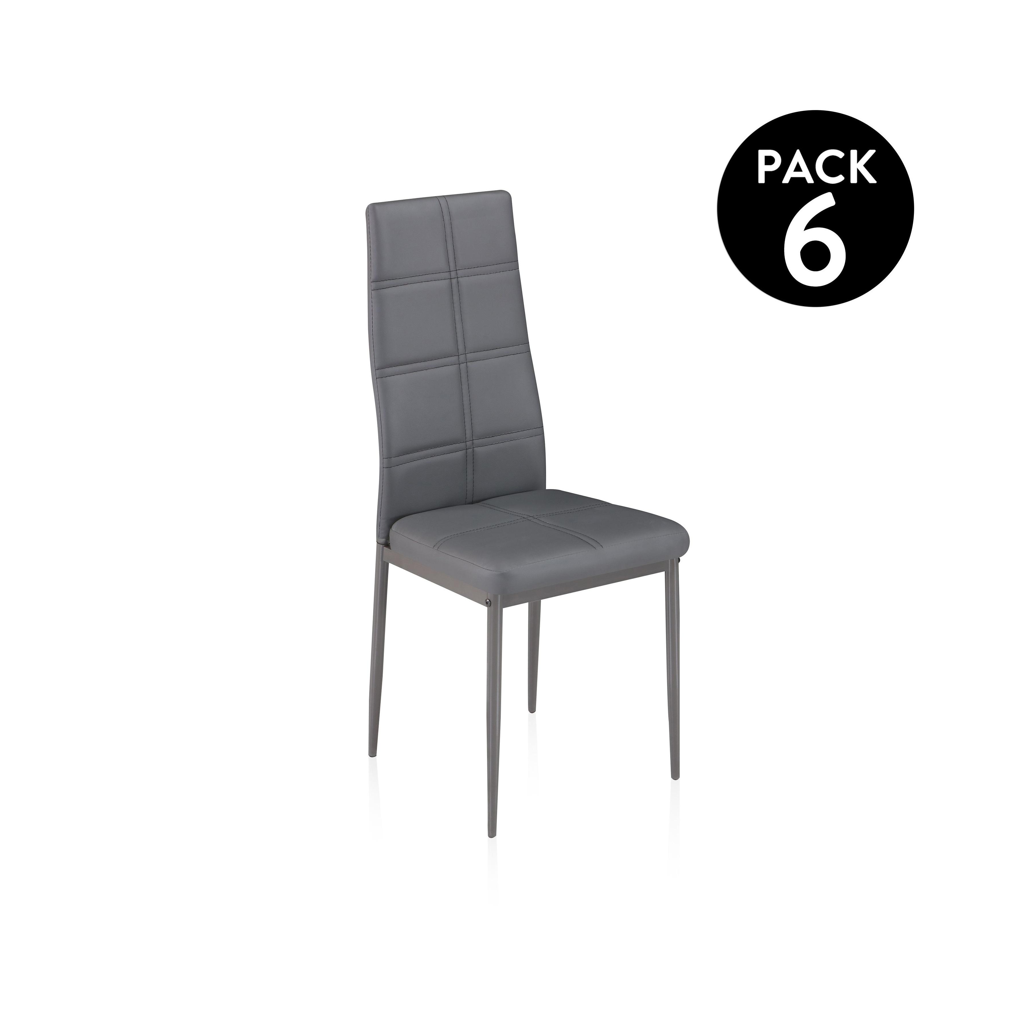 duehome - Pack 6 sillas de comedor Gray