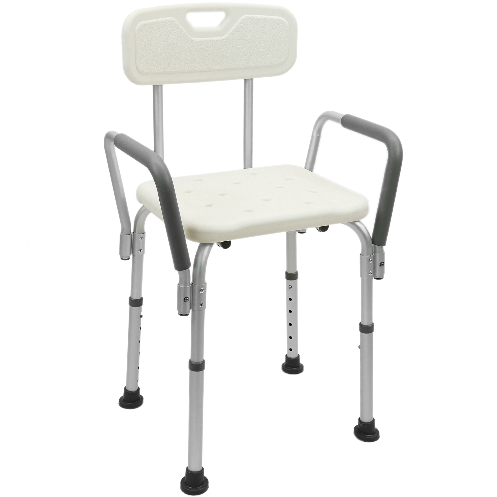 Silla de ducha antideslizante regulable en altura con reposabrazos para personas mayores - PrimeMatik