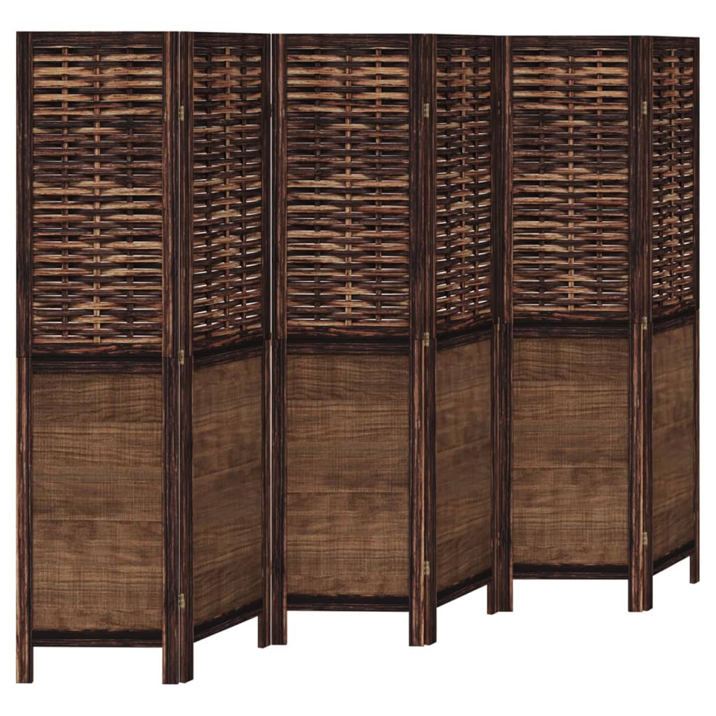 vidaXL Biombo separador de 6 paneles madera paulownia marrón oscuro