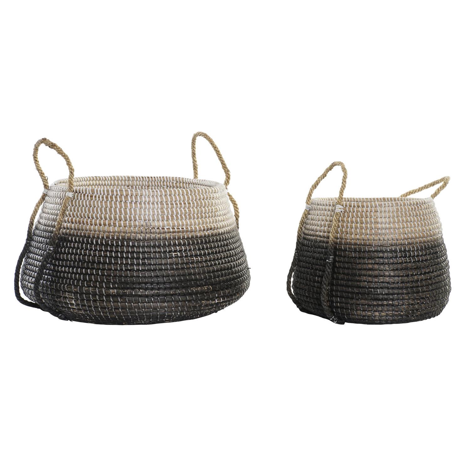 CESTA SET 2 SEAGRASS 52X52X40 NATURAL DC192019 - EL MEJOR COMPLEMENTO PARA TU HOGAR FIJALO