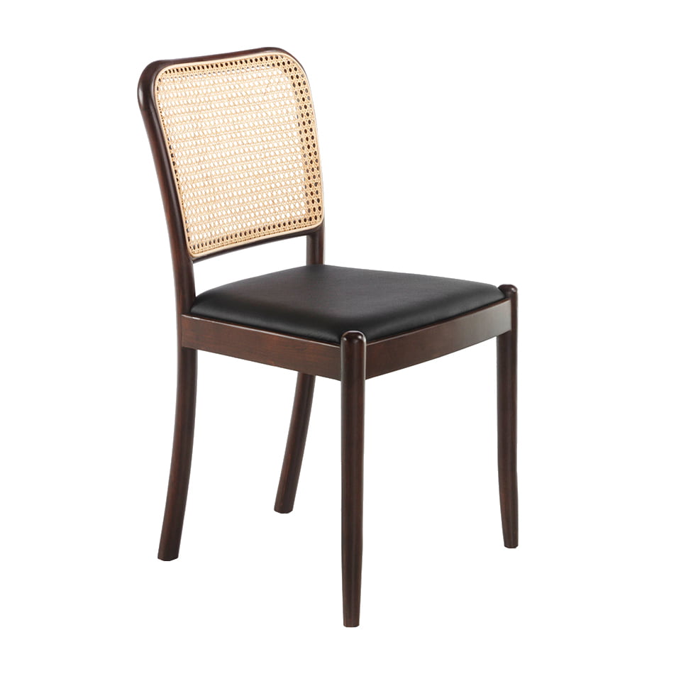 ANGEL CERDÁ 4094C Silla comedor respaldo rattán cuadrada , Nogal  Negro , Rattan , 48 x 50 x 84 cm.